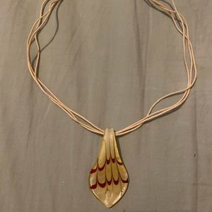 Glass charm necklace